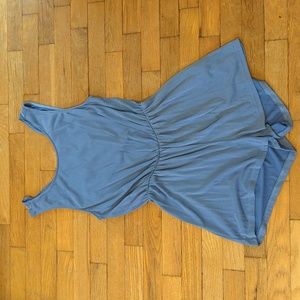 Cornflower blue romper from Every with a cross cross back